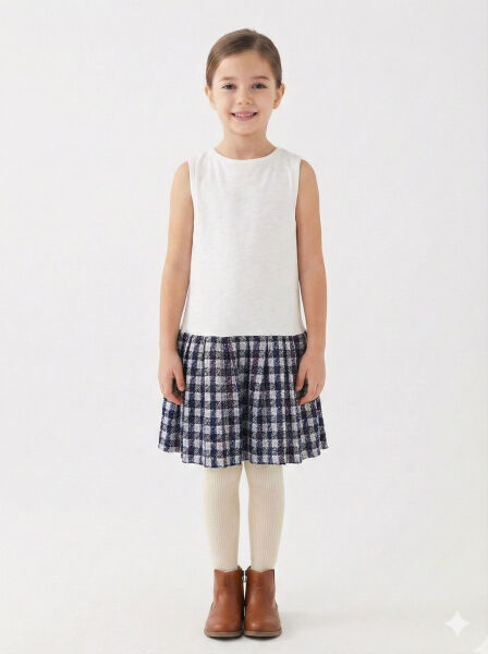 Kız Çocuk Elbise 8-12 Yaş 4063 Fuşye - 3