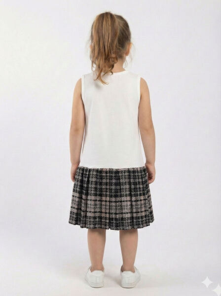 Kız Çocuk Elbise 3-7 Yaş, Kod: 4117 Bej - 4