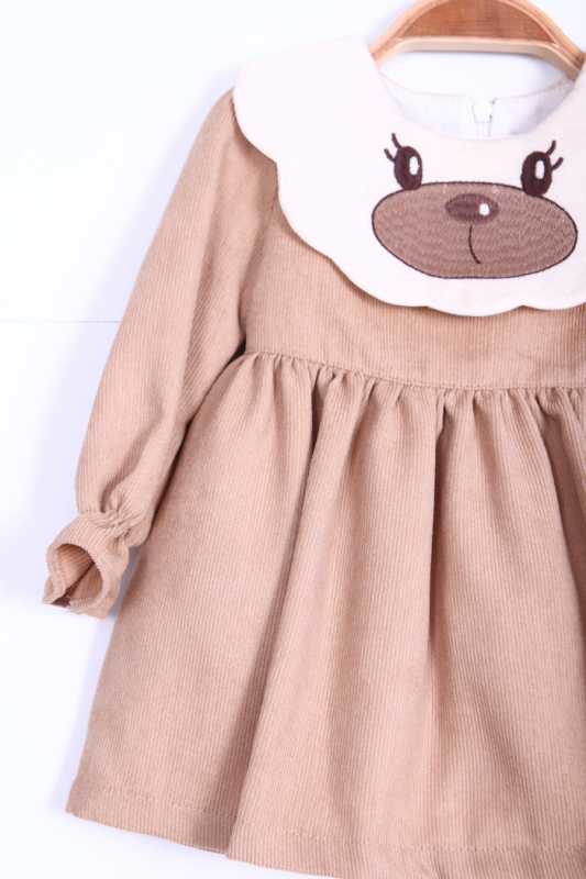 Kız Çocuk Elbise 3-12 Ay 3146 Bej - 3