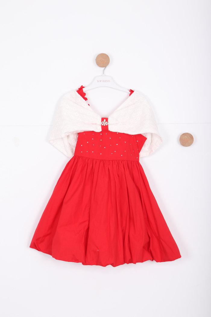 Kız Çocuk Elbise 2-5 Yaş 5884 Kırmızı - 1