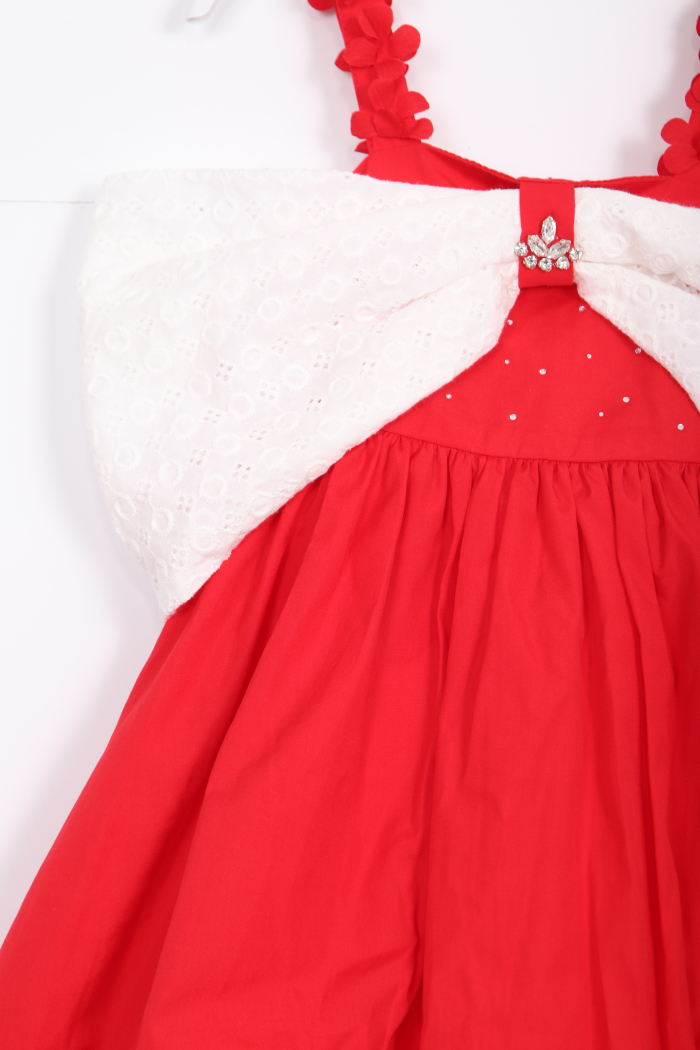 Kız Çocuk Elbise 2-5 Yaş 5884 Kırmızı - 3