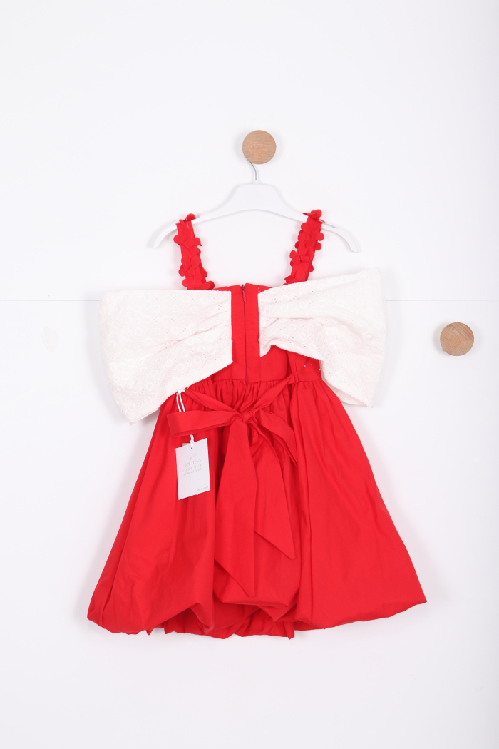 Kız Çocuk Elbise 2-5 Yaş 5884 Kırmızı - 4