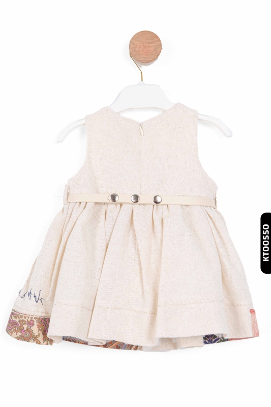 Kız Çocuk Elbise 6-24 Ay 2251 Mavi - Bej - 3