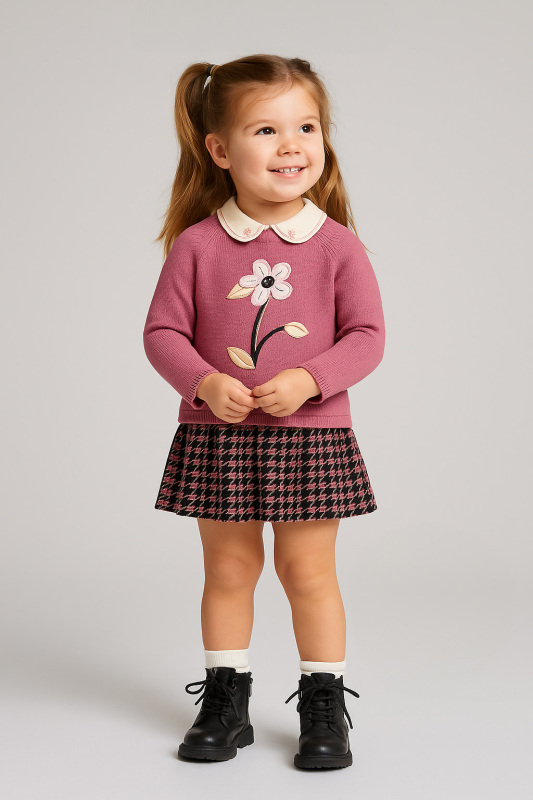 Kız Çocuk Elbise 6-36 Ay 4004 Fuşye - 5