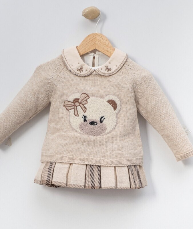 Kız Çocuk Elbise 6-36 Ay 4006 Bej - 2