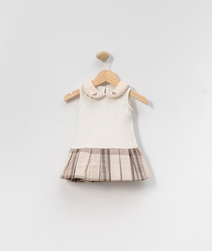 Kız Çocuk Elbise 6-36 Ay 4006 Bej - 3