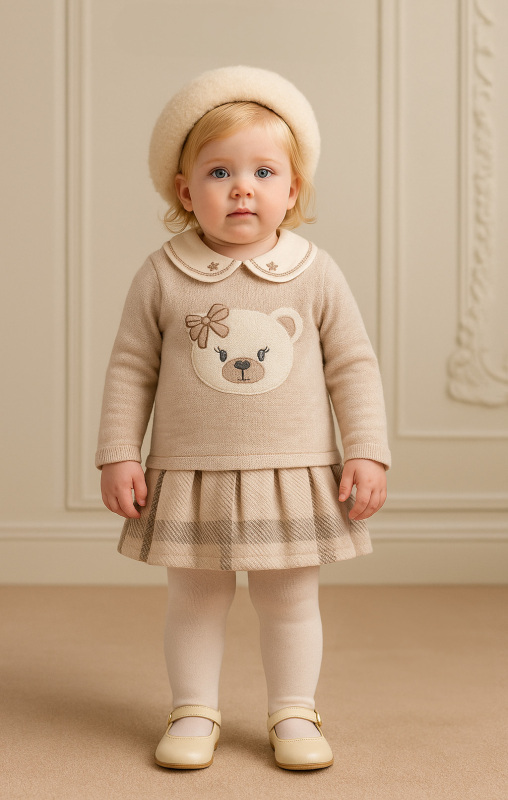 Kız Çocuk Elbise 6-36 Ay 4006 Bej - 5