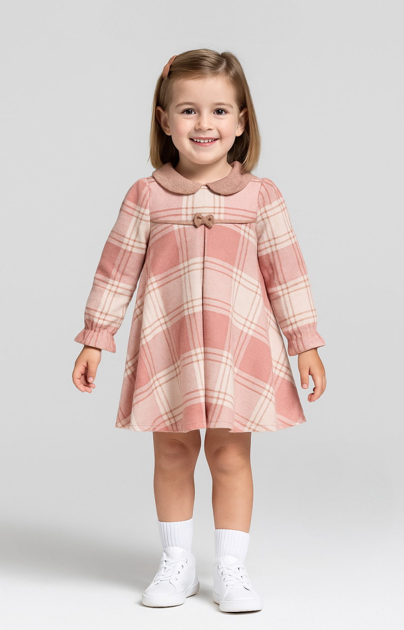 Kız Çocuk Elbise 6-36 Ay 4008 Pembe - 4