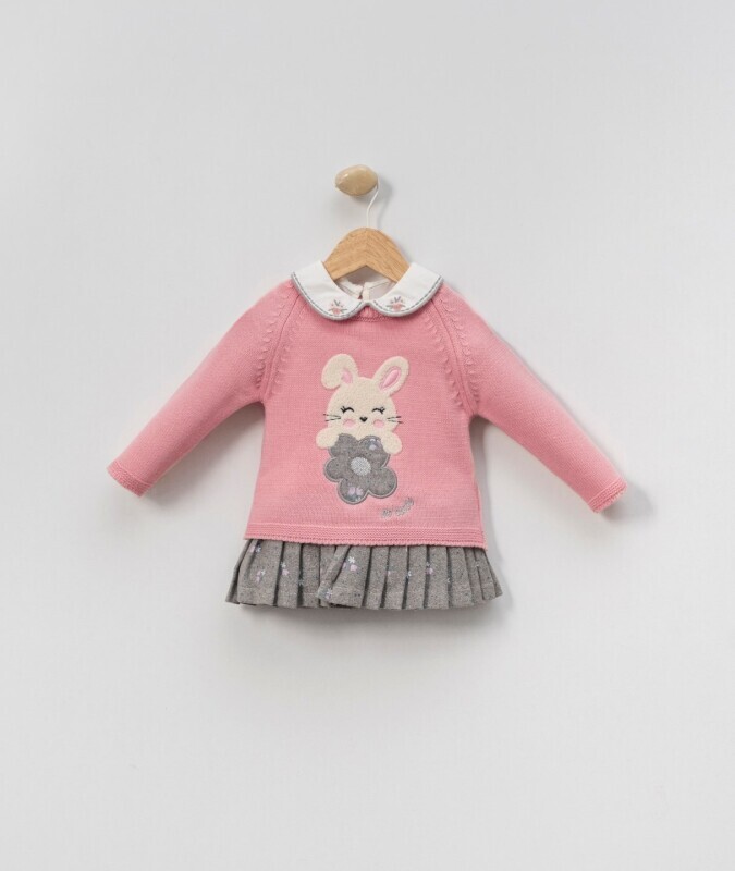 Kız Çocuk Elbise 6-36 Ay 4011 Pembe - Top Teens