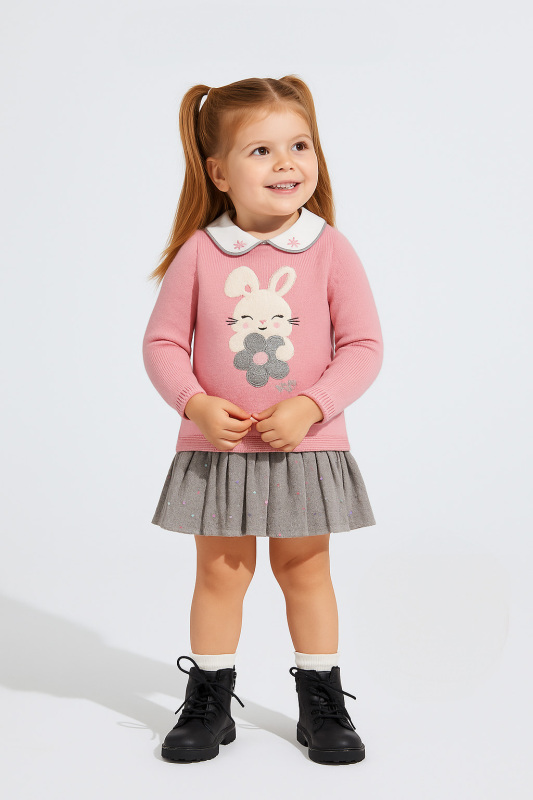 Kız Çocuk Elbise 6-36 Ay 4011 Pembe - 5