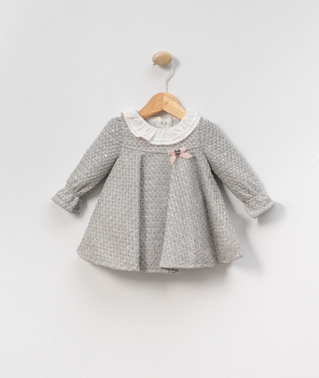 Kız Çocuk Elbise 6-36 Ay 4013 Gri - 5