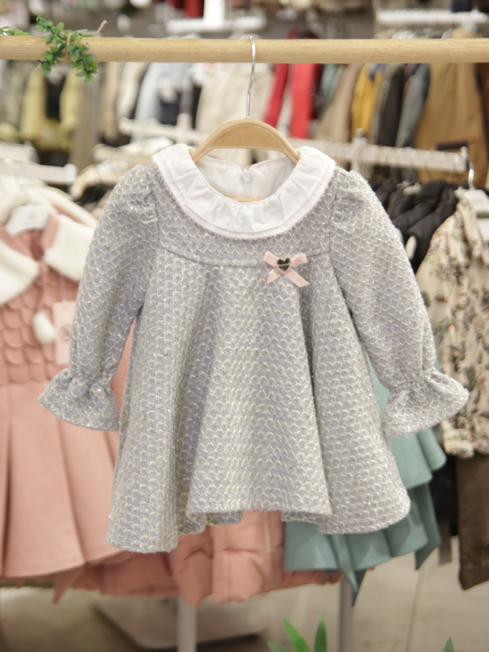 Kız Çocuk Elbise 6-36 Ay 4013 Gri - 4