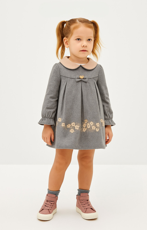 Kız Çocuk Elbise 6-36 Ay 4015 Gri - 4