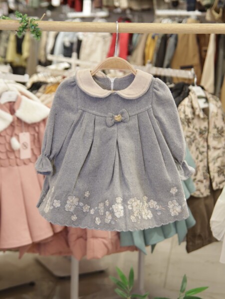 Kız Çocuk Elbise 6-36 Ay 4015 Gri - 5