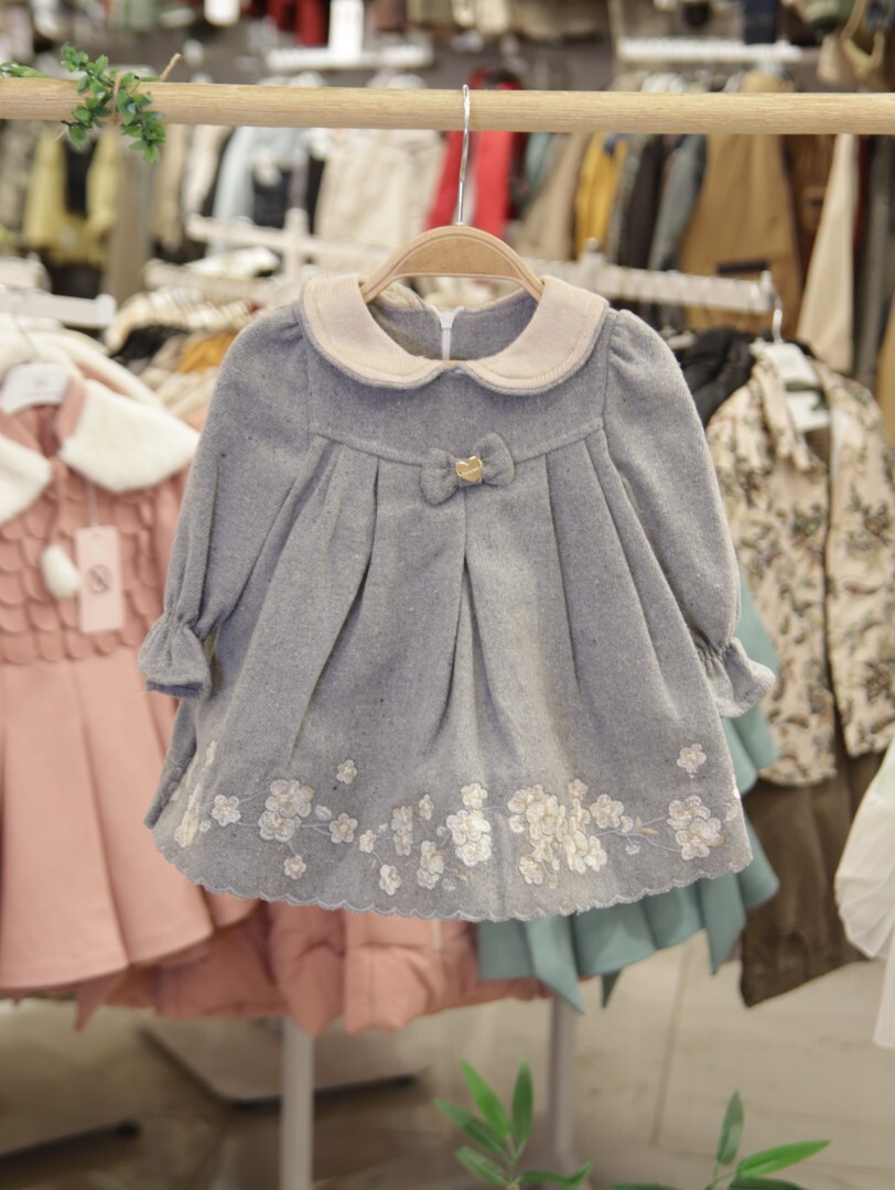 Kız Çocuk Elbise 6-36 Ay 4015 Gri - 5