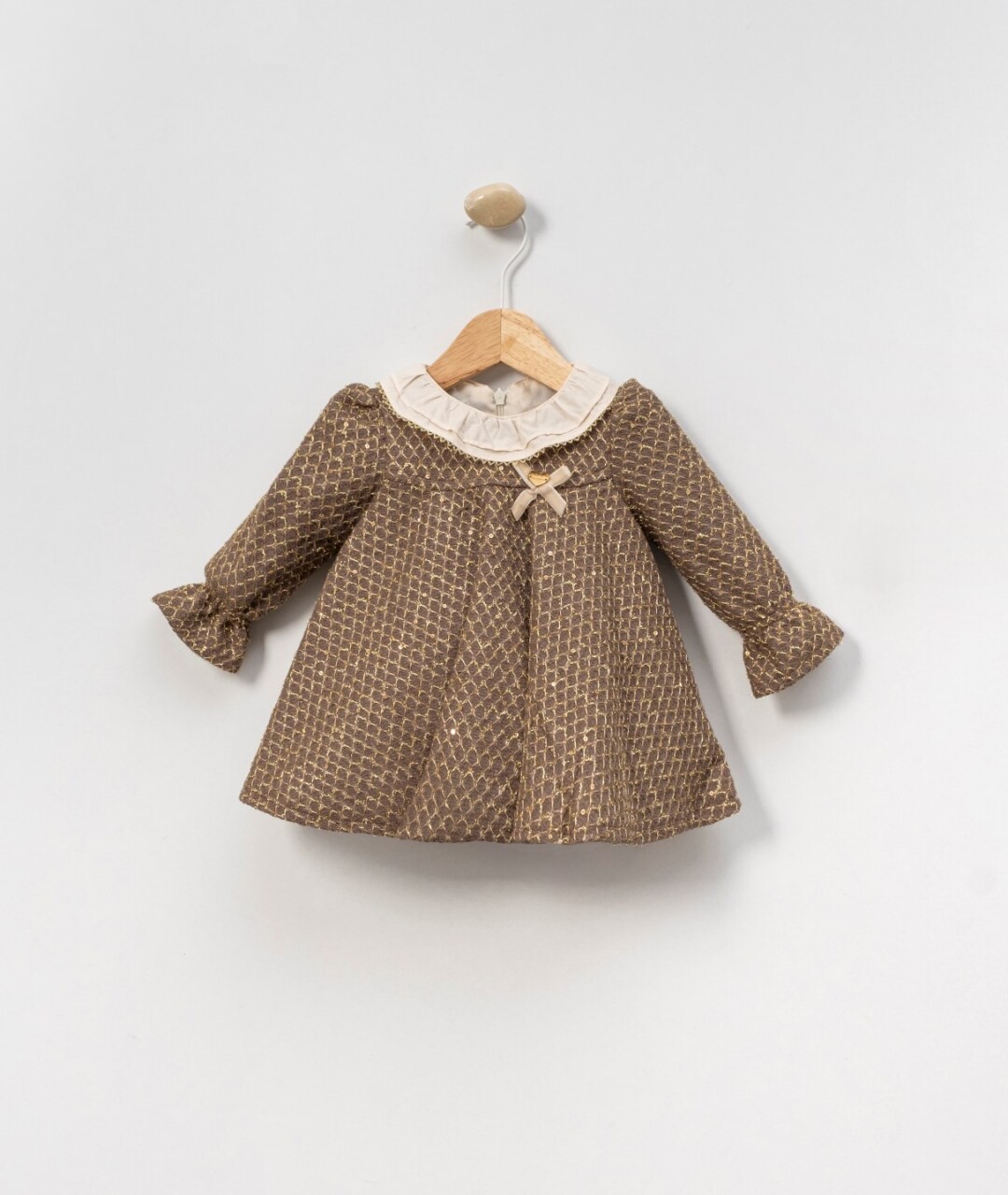 Kız Çocuk Elbise 6-36 Ay 4016 Kahve - 1