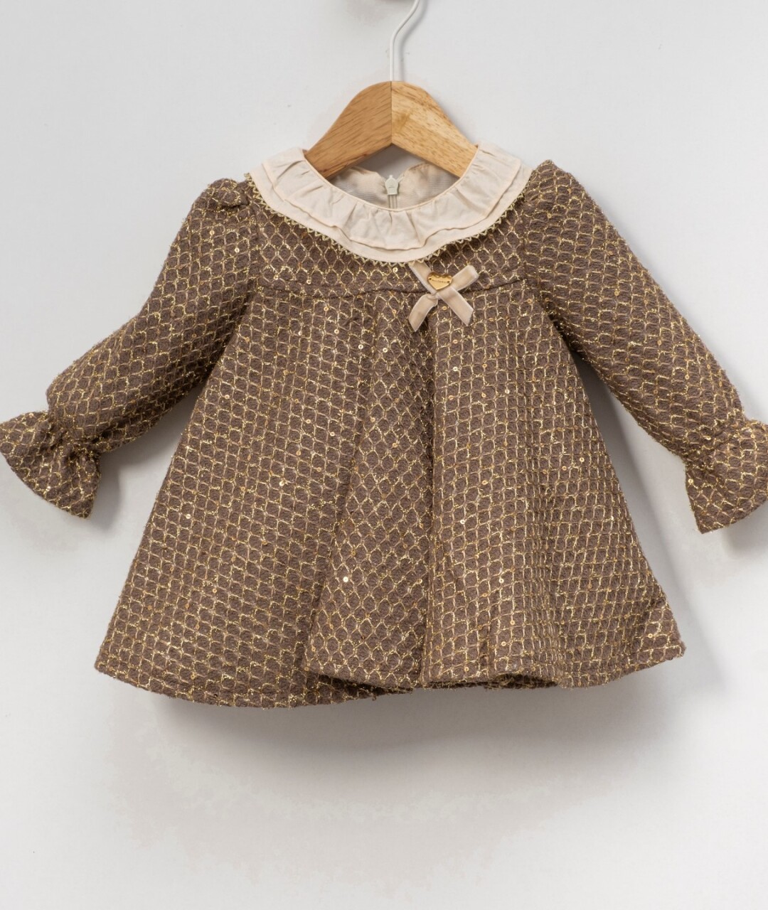 Kız Çocuk Elbise 6-36 Ay 4016 Kahve - 2