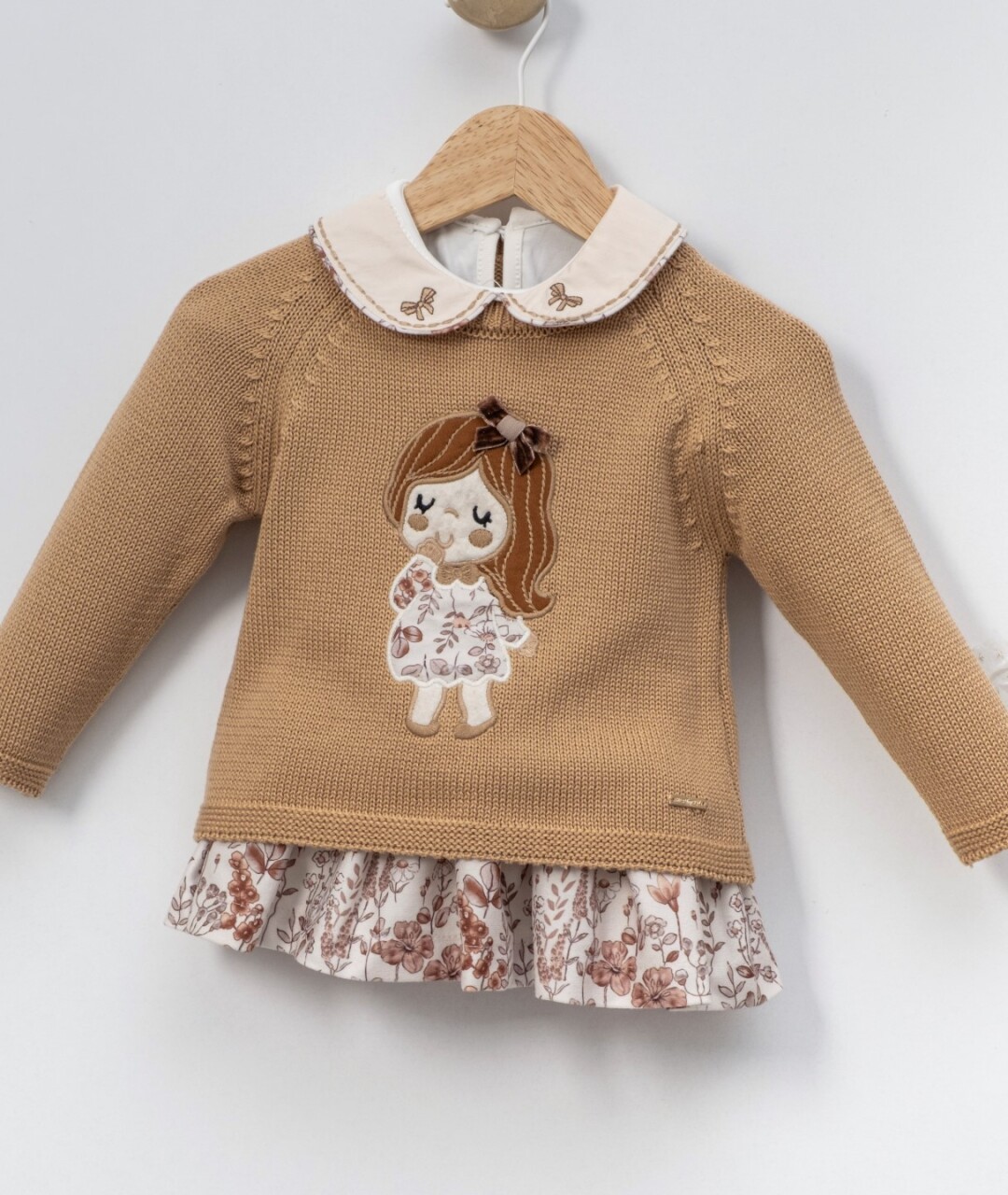 Kız Çocuk Elbise 6-36 Ay 4018 Camel - 2