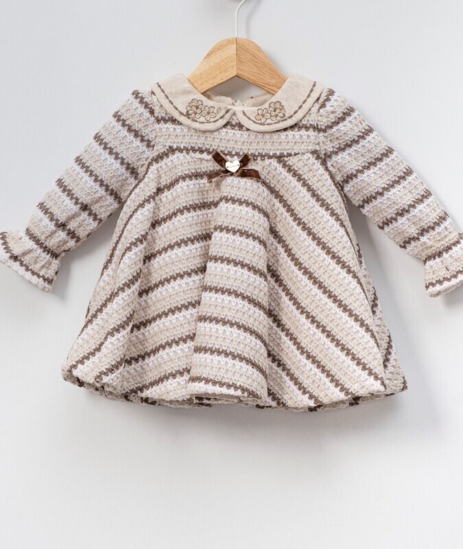 Kız Çocuk Elbise 6-36 Ay 4019 Bej - 2