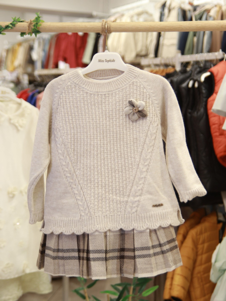 Kız Çocuk Elbise 3-7 Yaş 4021 Bej - 5