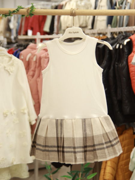 Kız Çocuk Elbise 3-7 Yaş 4021 Bej - 8