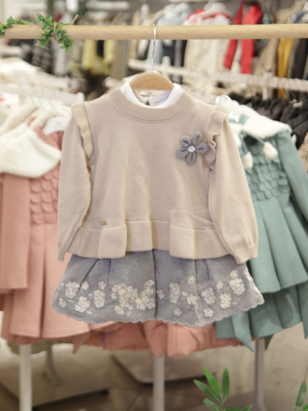 Kız Çocuk Elbise 1-5 Yaş 4040 Bej - 3