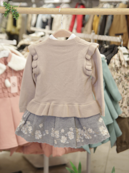 Kız Çocuk Elbise 1-5 Yaş 4040 Bej - 4