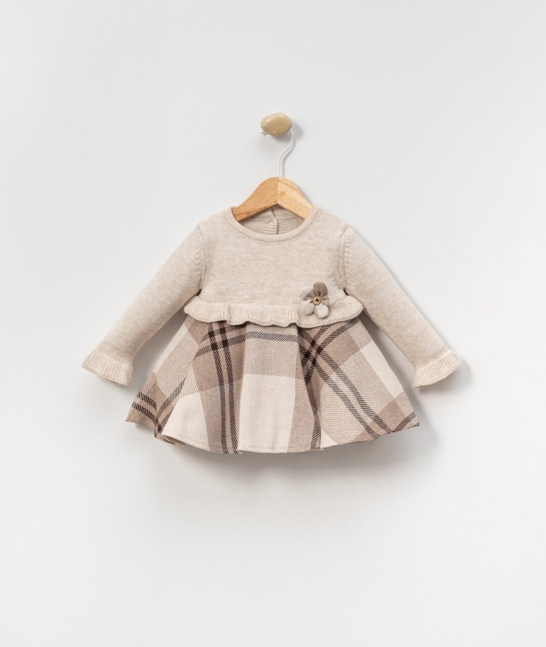 Kız Çocuk Elbise 6-24 Ay 4071 Bej - 1