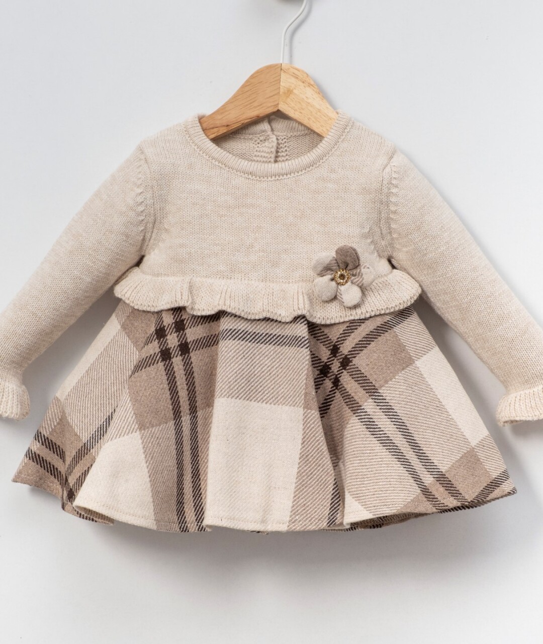 Kız Çocuk Elbise 6-24 Ay 4071 Bej - 2