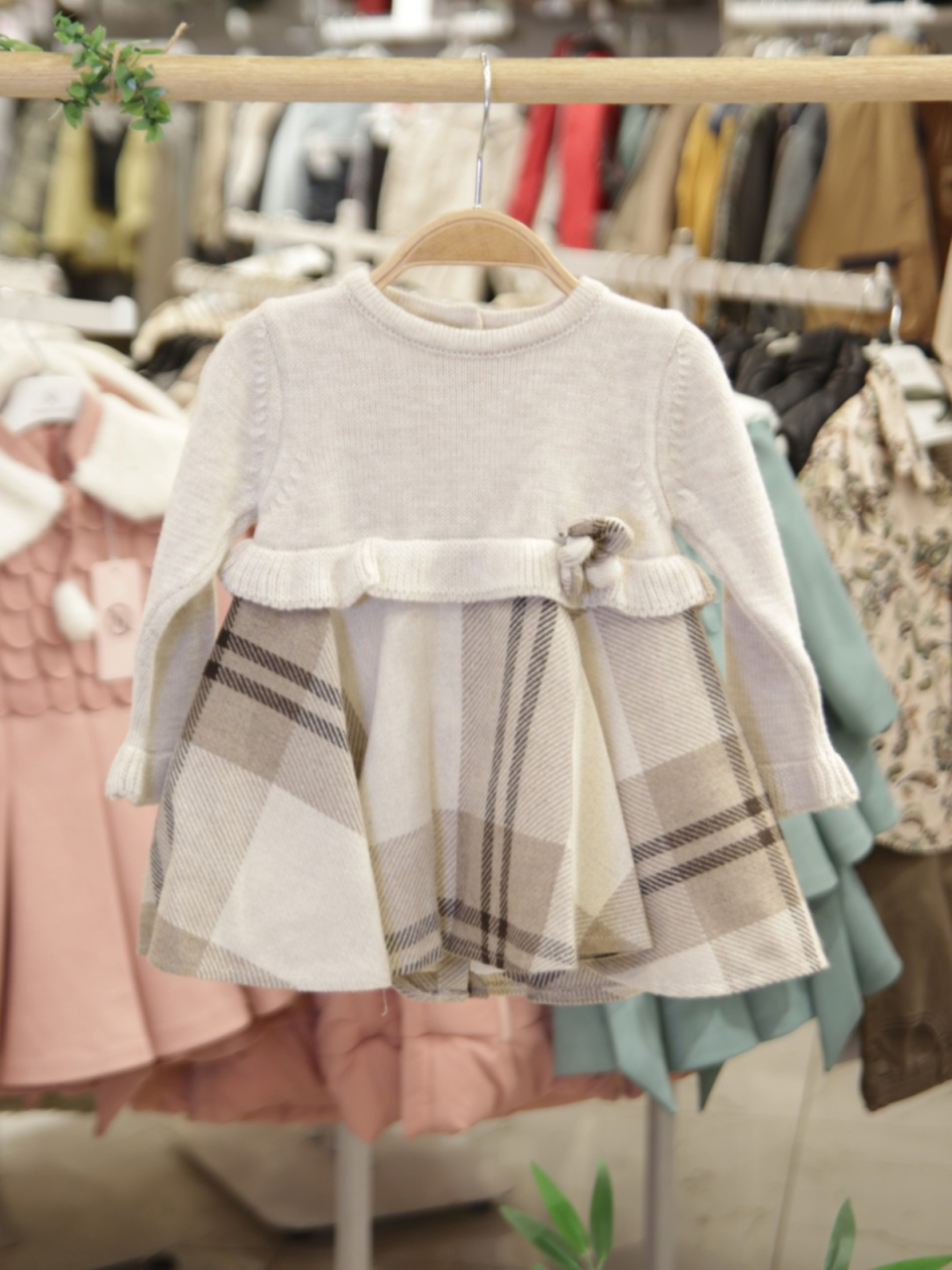 Kız Çocuk Elbise 6-24 Ay 4071 Bej - 5