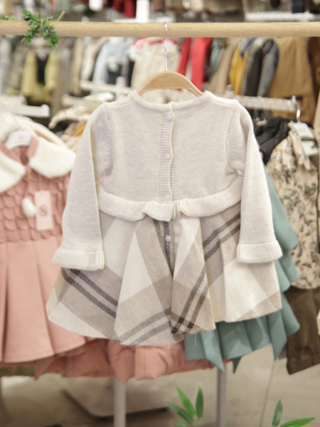 Kız Çocuk Elbise 6-24 Ay 4071 Bej - 6