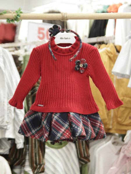 Kız Çocuk Elbise 6-36 Ay 4089 Kırmızı - 3