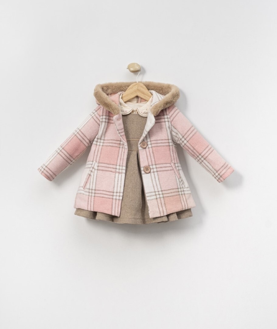 Kız Çocuk Elbise 1-5 Yaş 4136 Pembe - 1