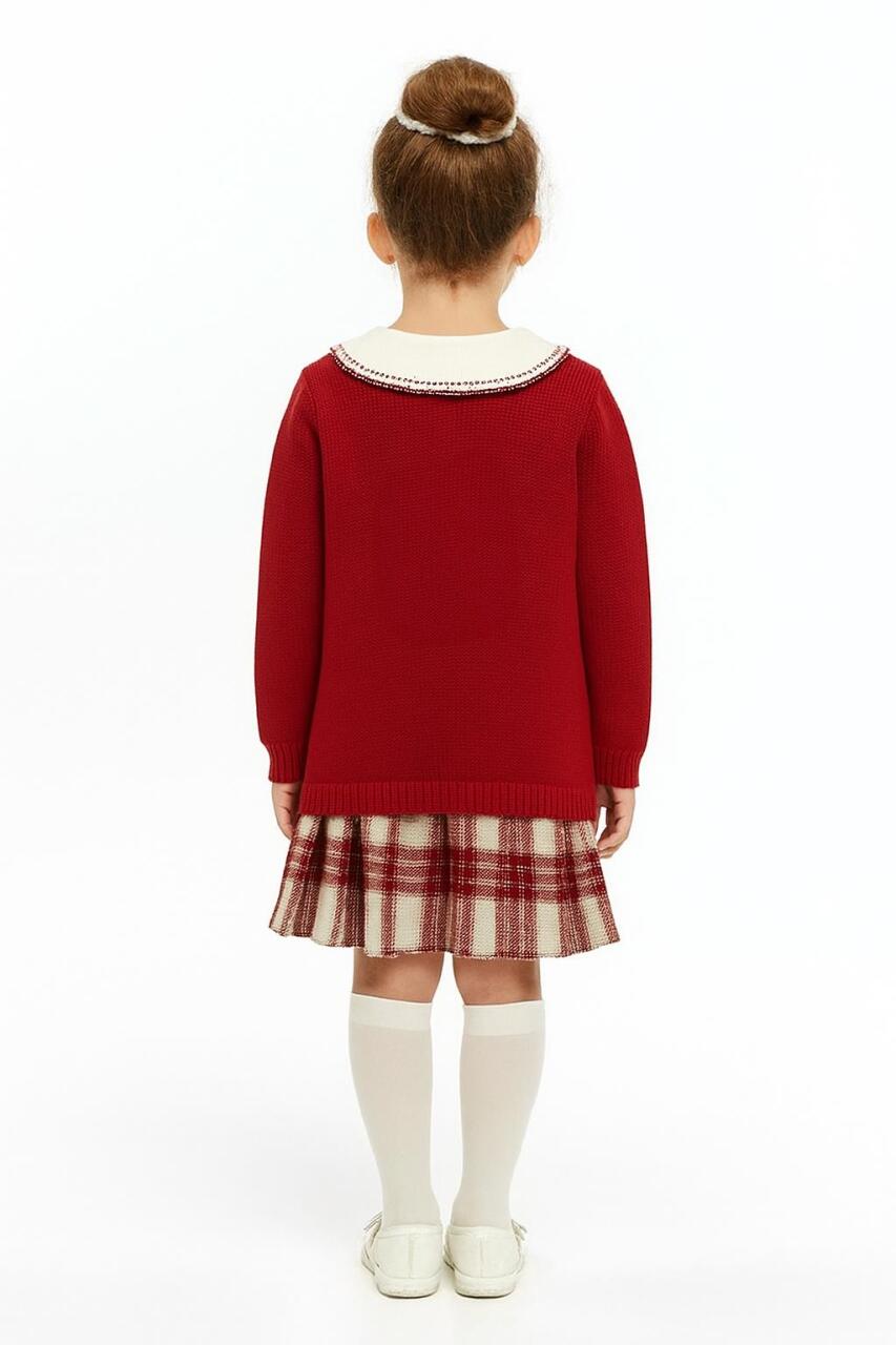 Kız Çocuk Elbise 6-36 Ay 4002 Kırmızı - 2