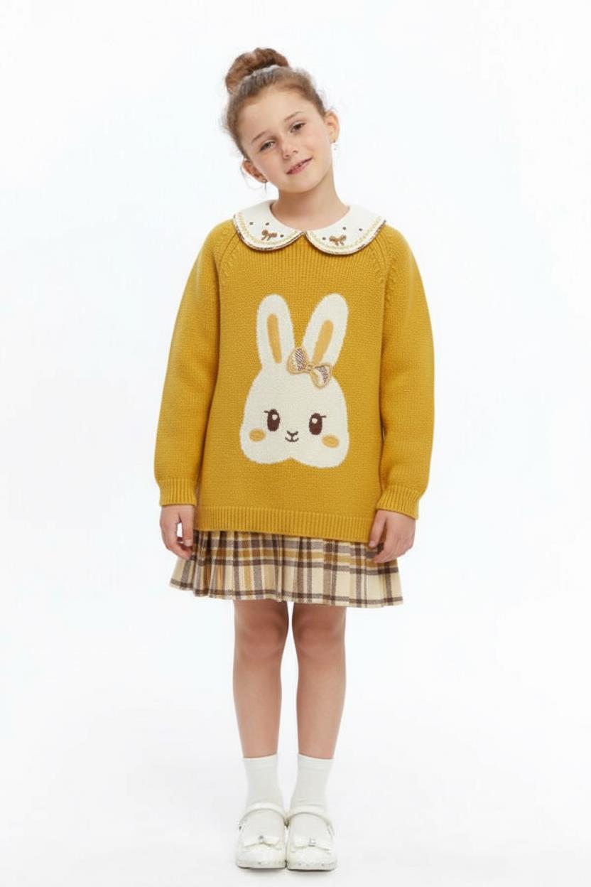 Kız Çocuk Elbise 6-36 Ay 4003 Hardal - 1