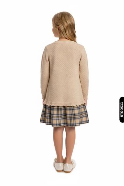 Kız Çocuk Elbise 3-12 Yaş 4065 Bej - 2