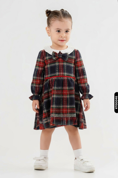 Kız Çocuk Elbise 6-36 Ay 4090 Kırmız - Lacivert - 2