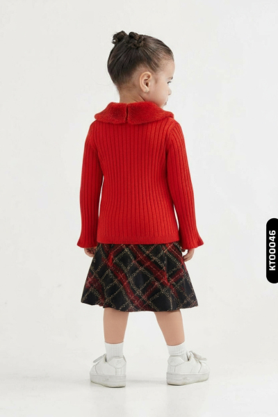 Kız Çocuk Elbise 6-36 Ay 4090 Kırmız - Lacivert - 3