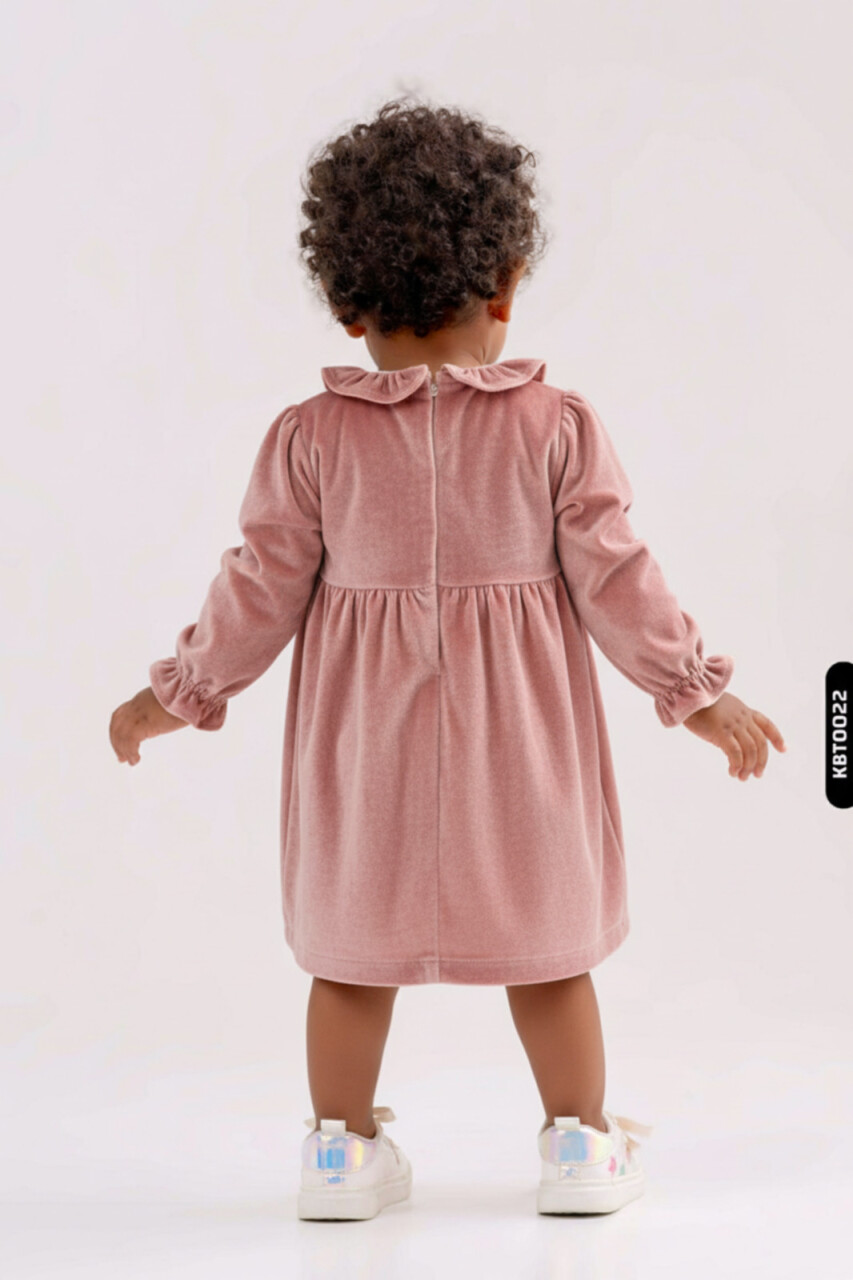 Kız Çocuk Elbise 3-12 Yaş 4054 Gül Kurusu - 2