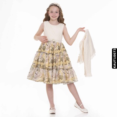 Kız Alt Üst Takım 6-10 Yaş 7635 Kaut10073 Bej - Yeşil - 3