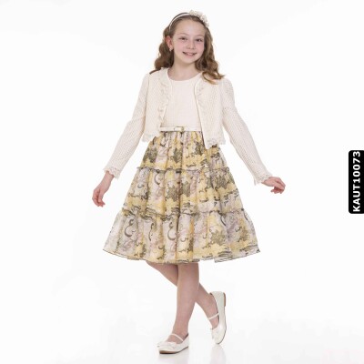 Kız Alt Üst Takım 6-10 Yaş 7635 Kaut10073 Bej - Yeşil - xo kids