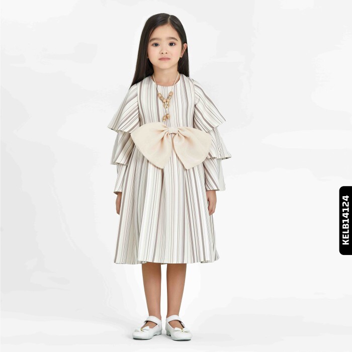 Kız Elbise 4-12 Yaş 6417 Kelb14124 Ekru - 1