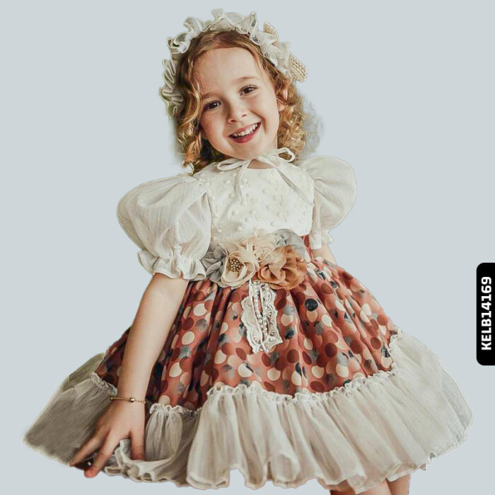 Kız Elbise 6 Ay - 3 Yaş 2313 Kelb14169 Kahverengi - 5