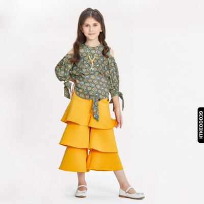 Kız Takım Elbise 4-12 Yaş 6307 Ktke00039 Sarı - xo kids