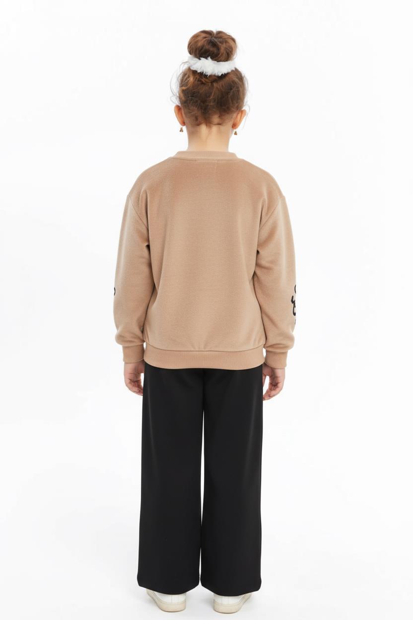 Kız Çocuk Eşofman Takım 4-12 Yaş 1020 Bej - 2