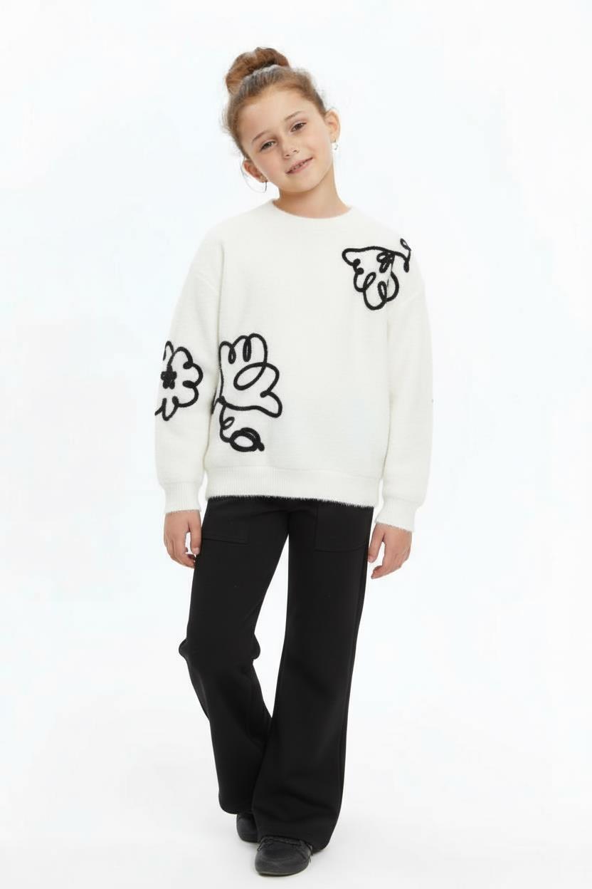 Kız Çocuk Eşofman Takım 4-12 Yaş 1020 Beyaz - 1