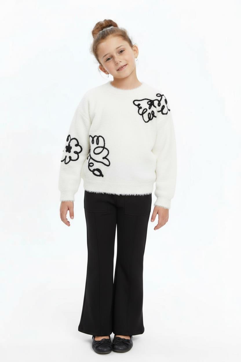 Kız Çocuk Eşofman Takım 4-12 Yaş 1020 Beyaz - 3