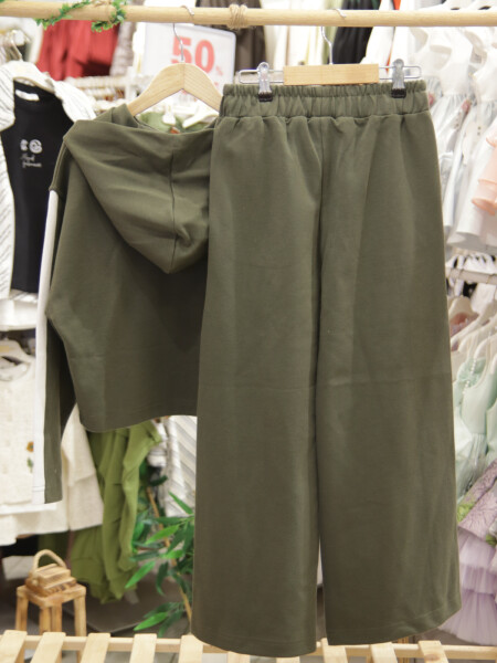 Kız Çocuk Eşofman Takım 10-14 Yaş 36080 Haki - 4