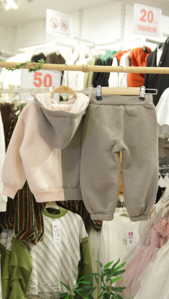 Kız Çocuk Eşofman Takım 1-5 Yaş 7025 Gri - 5