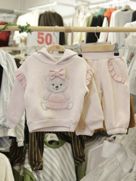 Kız Çocuk Eşofman Takım 6-36 Ay 7030 Pembe - 5